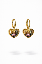 Painted Heart Hoop Earrings