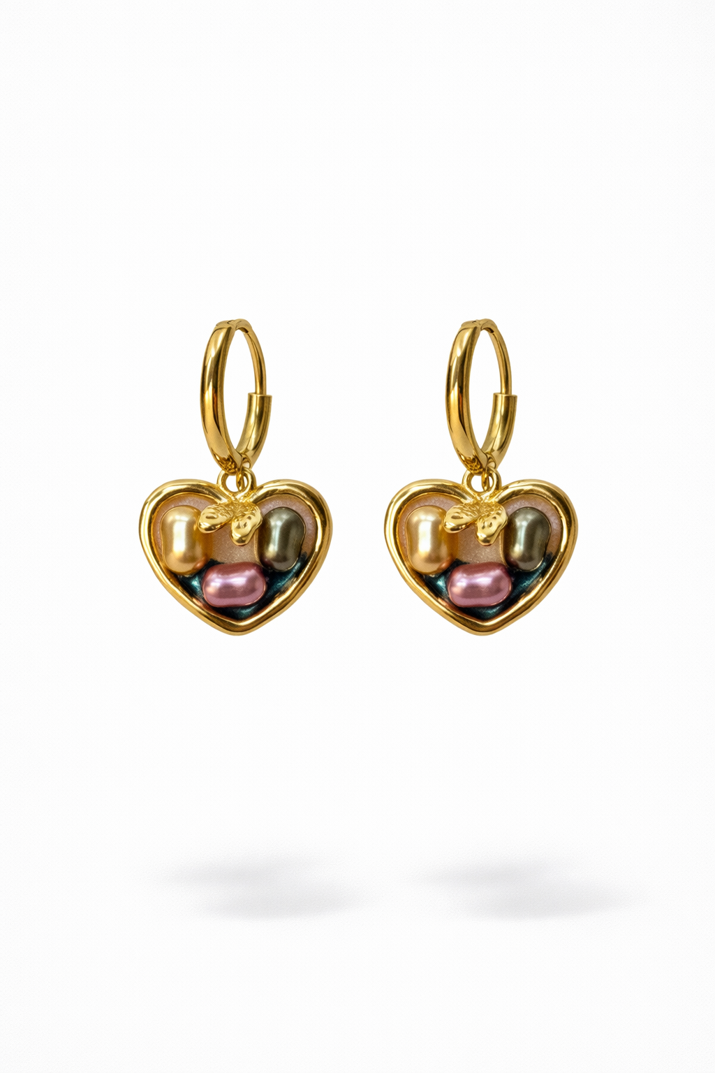 Painted Heart Hoop Earrings