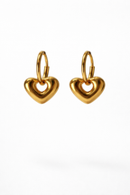 Blush Heart Hoop Earrings