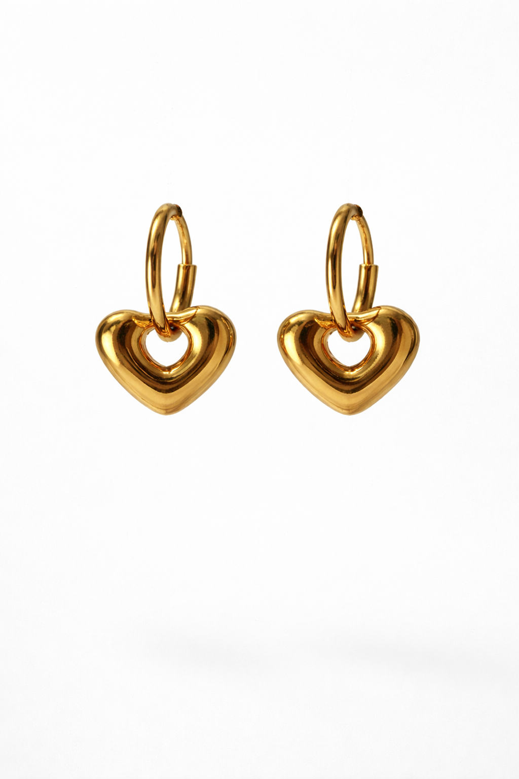 Blush Heart Hoop Earrings