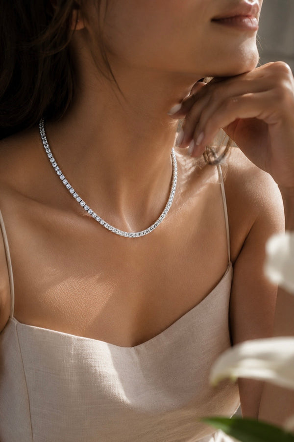 The Silver Hour Adjustable Tennis Necklace