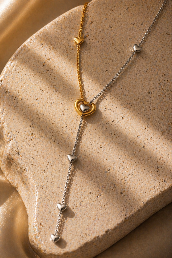 Dual Flame Lariat Necklace