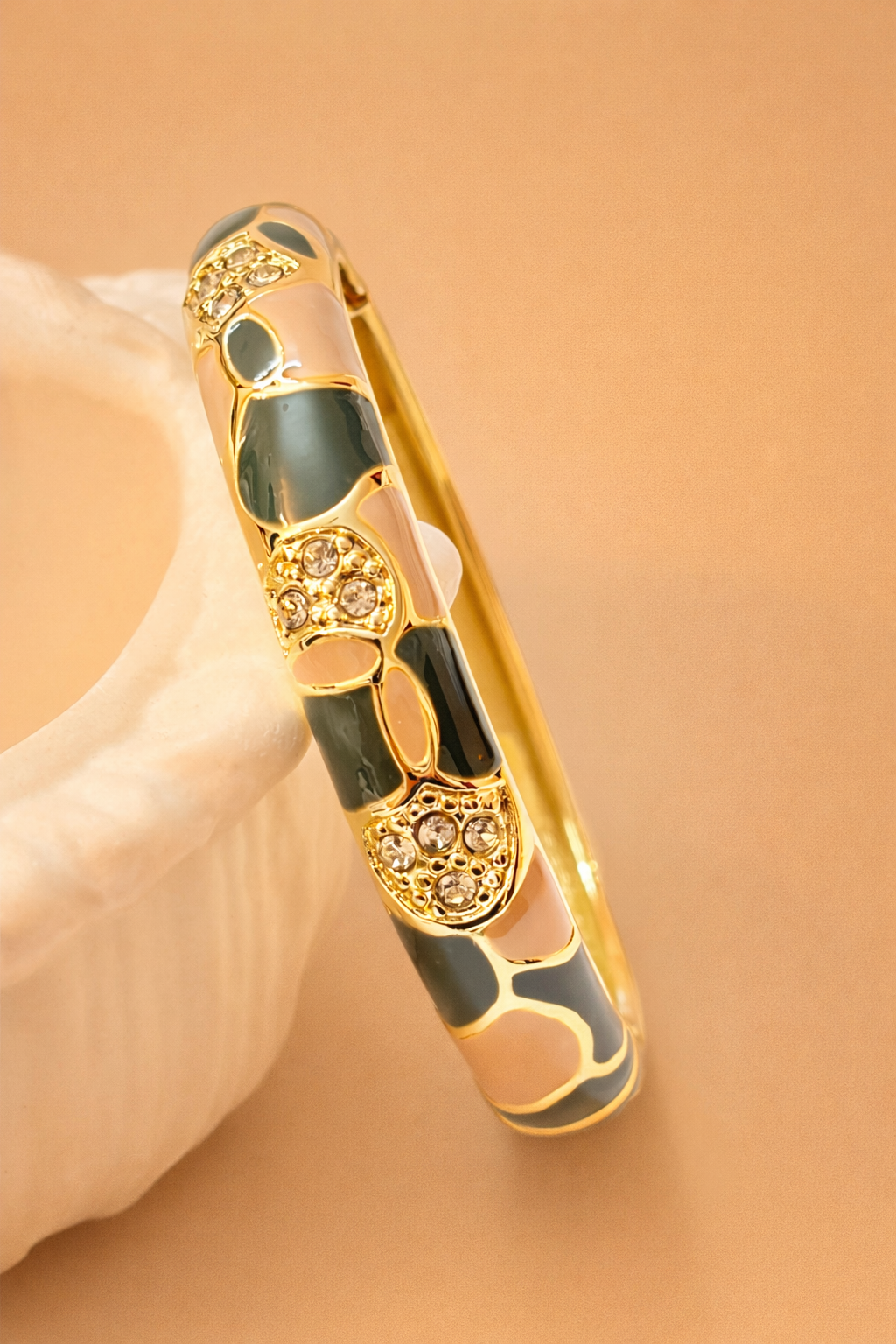 Emerald Sand Bangle Bracelet