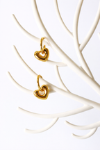 Blush Heart Hoop Earrings