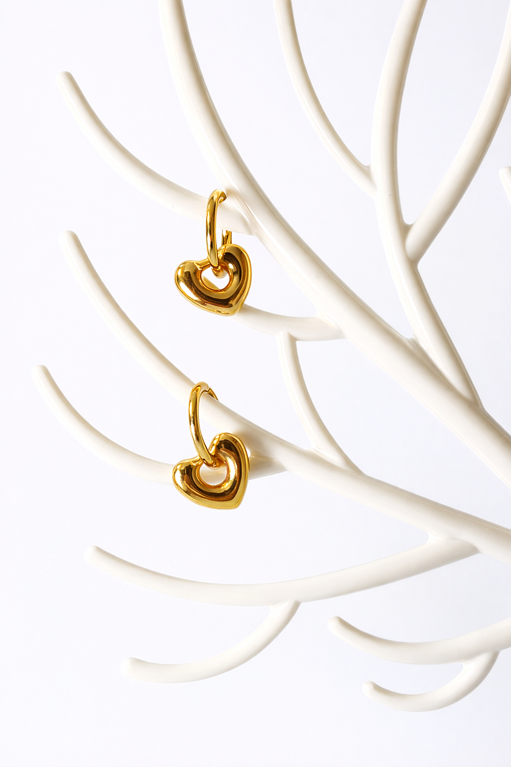 Blush Heart Hoop Earrings