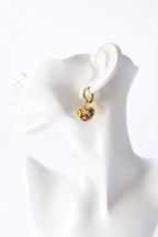 Painted Heart Hoop Earrings