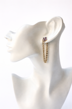 Lavender Bloom Chain Earrings