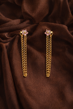 Lavender Bloom Chain Earrings