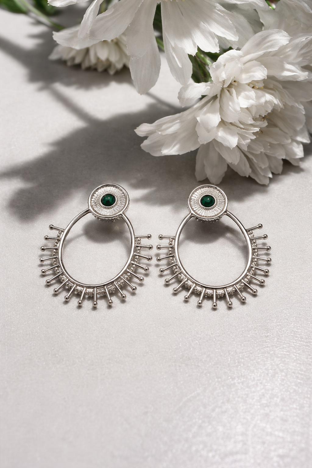 Silver Shine Statement Earrings