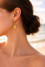 Whispering sea huggies earrings