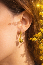 Golden Apple Hoop Earrings