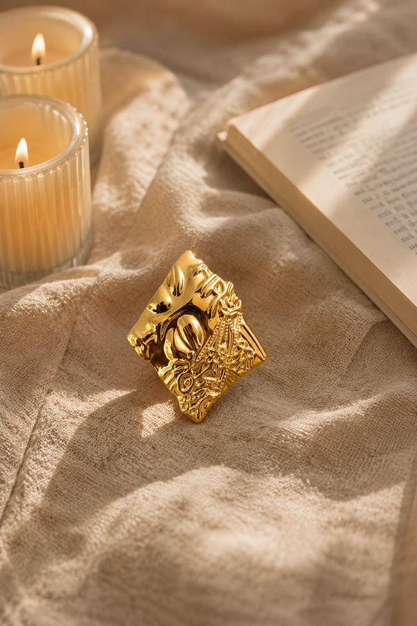 Golden Canvas Adjustable Ring