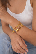 Gold Chunky Heart Charm Bracelet