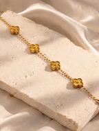 Minimal Gold Clover Chain Bracelet