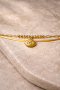 Minimal Gold Evil Eye Layered Bracelet
