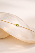 Leaf Green Stone Chain Bracelet