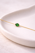 Emerald Green Stone Chain Bracelet