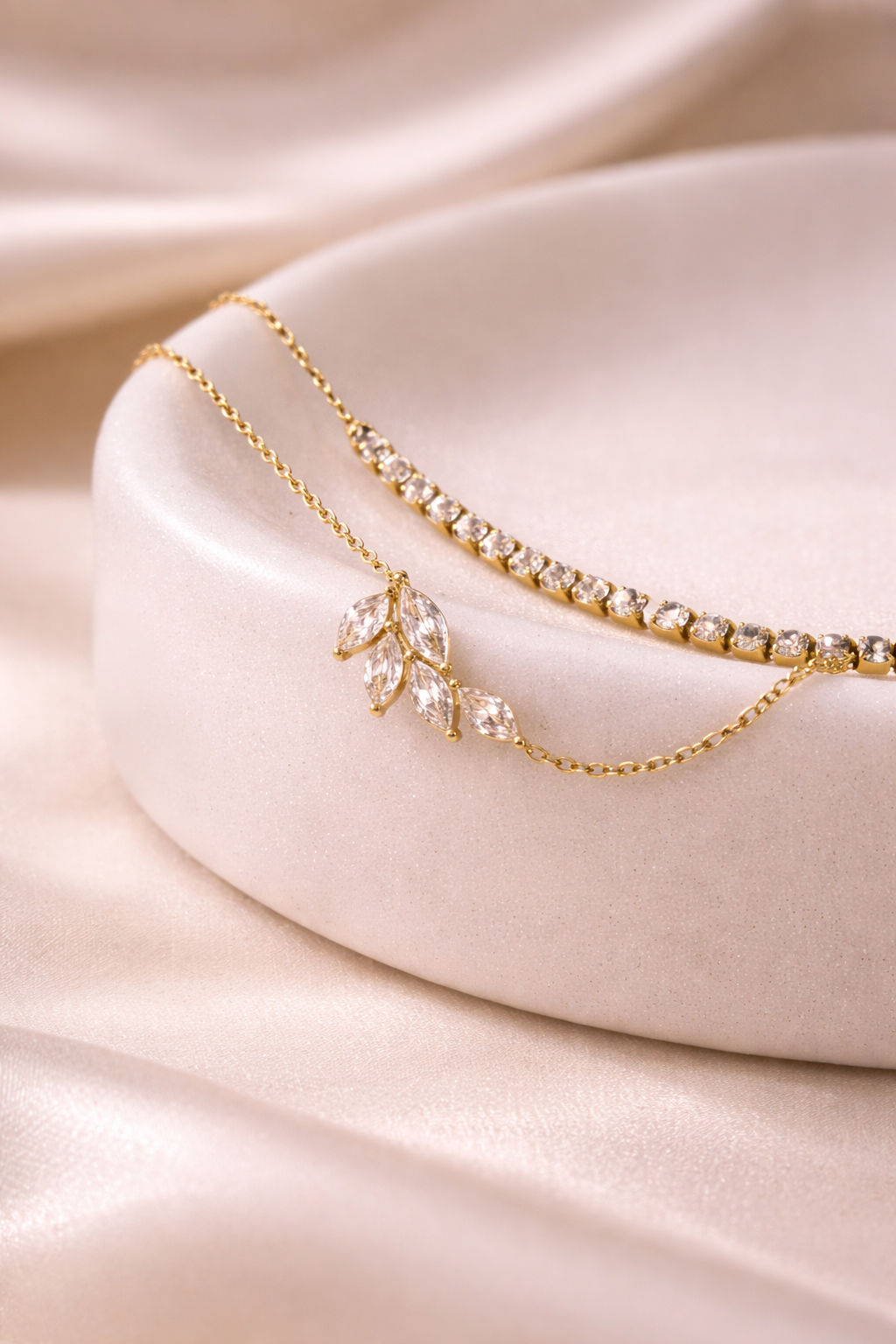 Minimal Diamond Lace Layered Bracelet