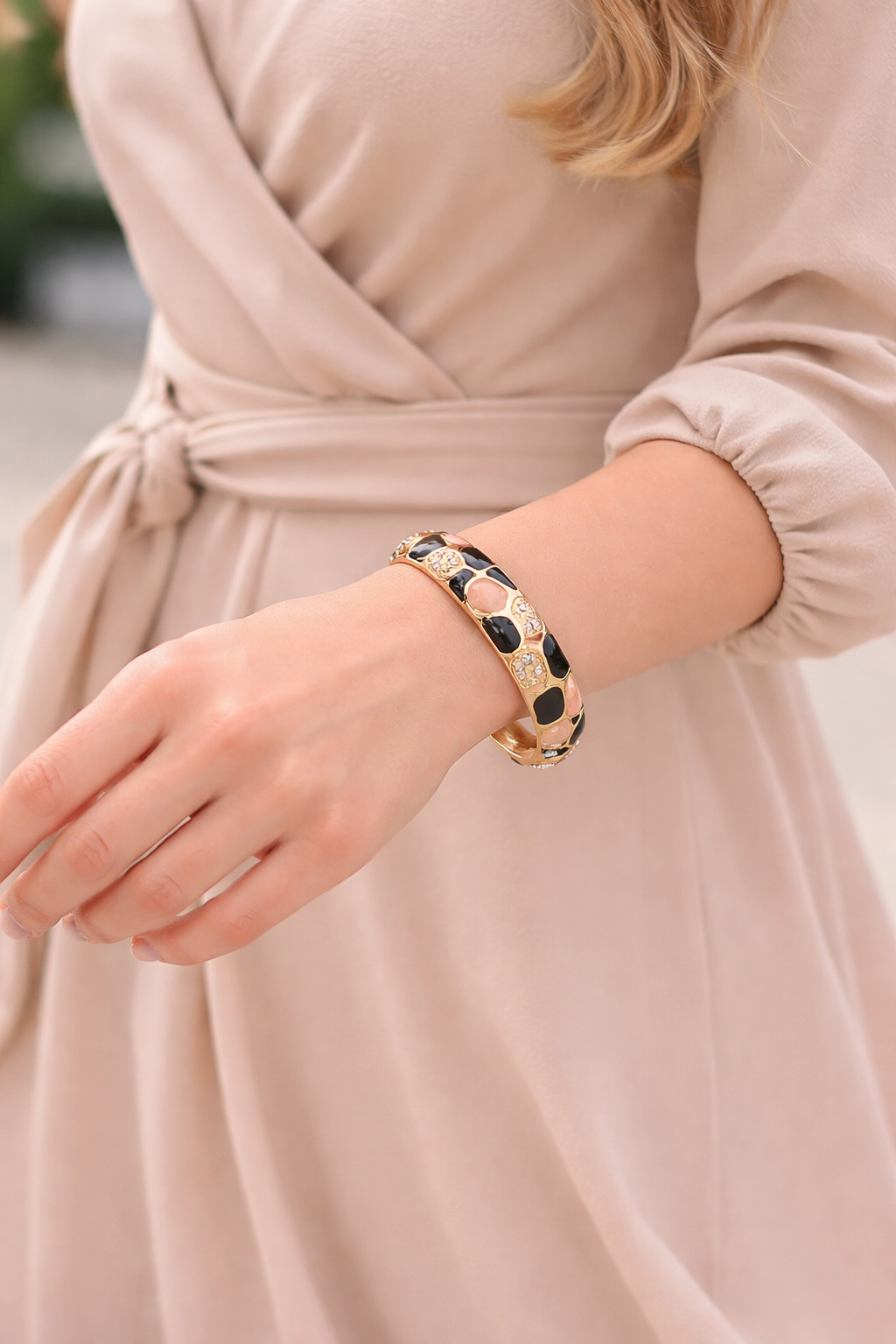 Emerald Sand Bangle Bracelet