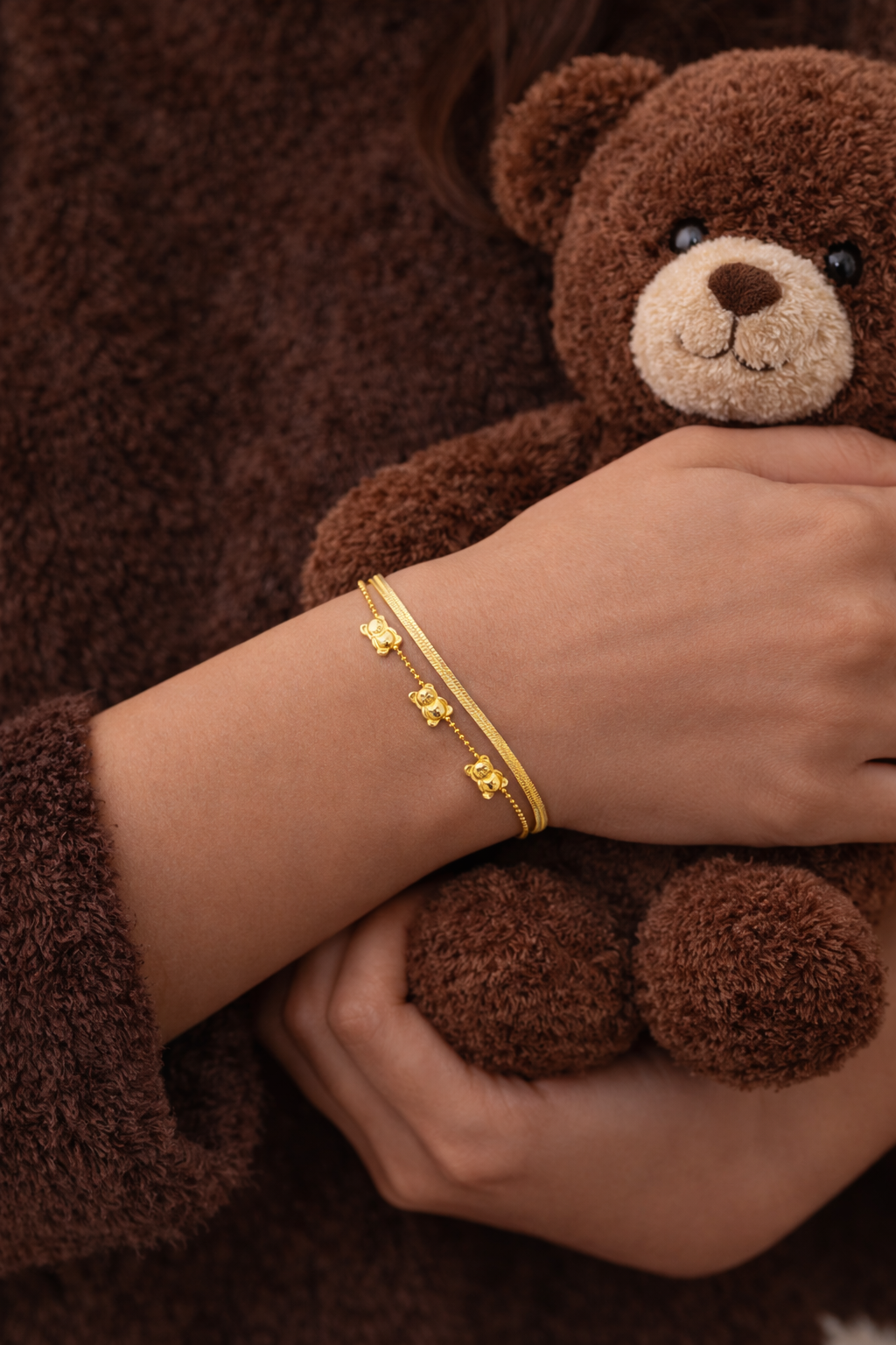 Layered Teddy Chain Bracelet