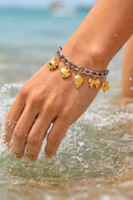 Two Tone Coastal Charm Bracelet