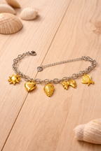 Two Tone Coastal Charm Bracelet