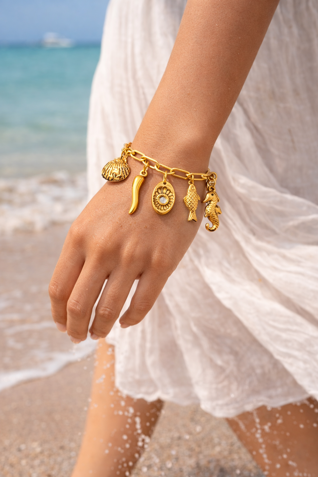 Sea Life Charm Chain Bracelet