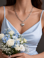 IT Girl Heart Chain in Silver