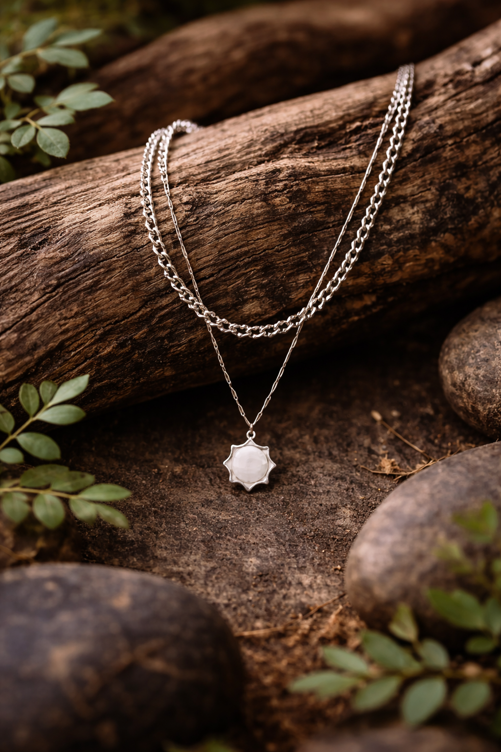 Moon Drip Layered Chain Necklace
