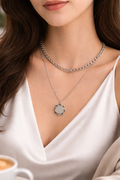 Moon Drip Layered Chain Necklace