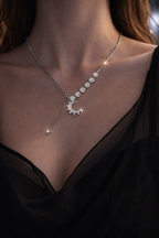 Moonlit Stud Silver Necklace