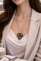 Smoked Diamond Silver Necklace