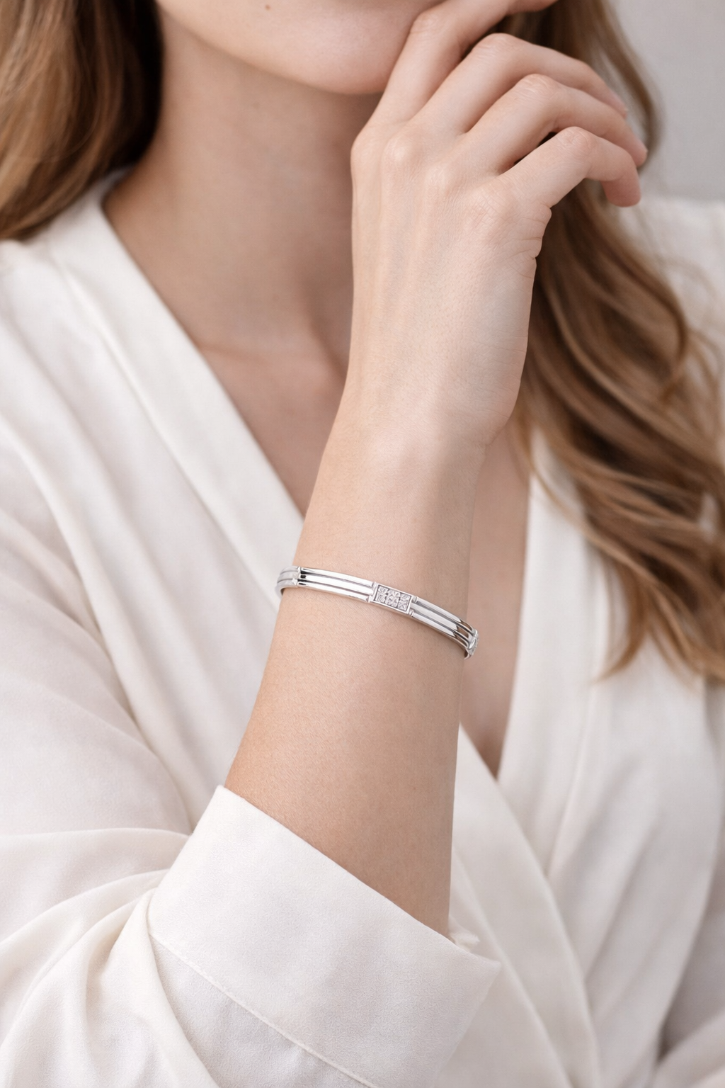 Silver Hexa Shine Bracelet