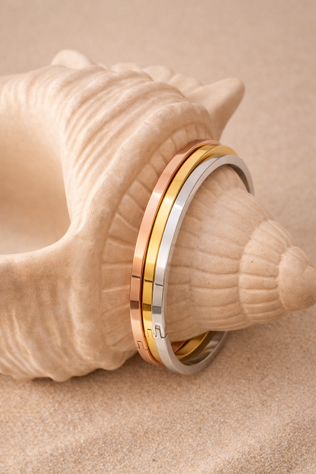 TriTone Minimalist Bracelet Stack