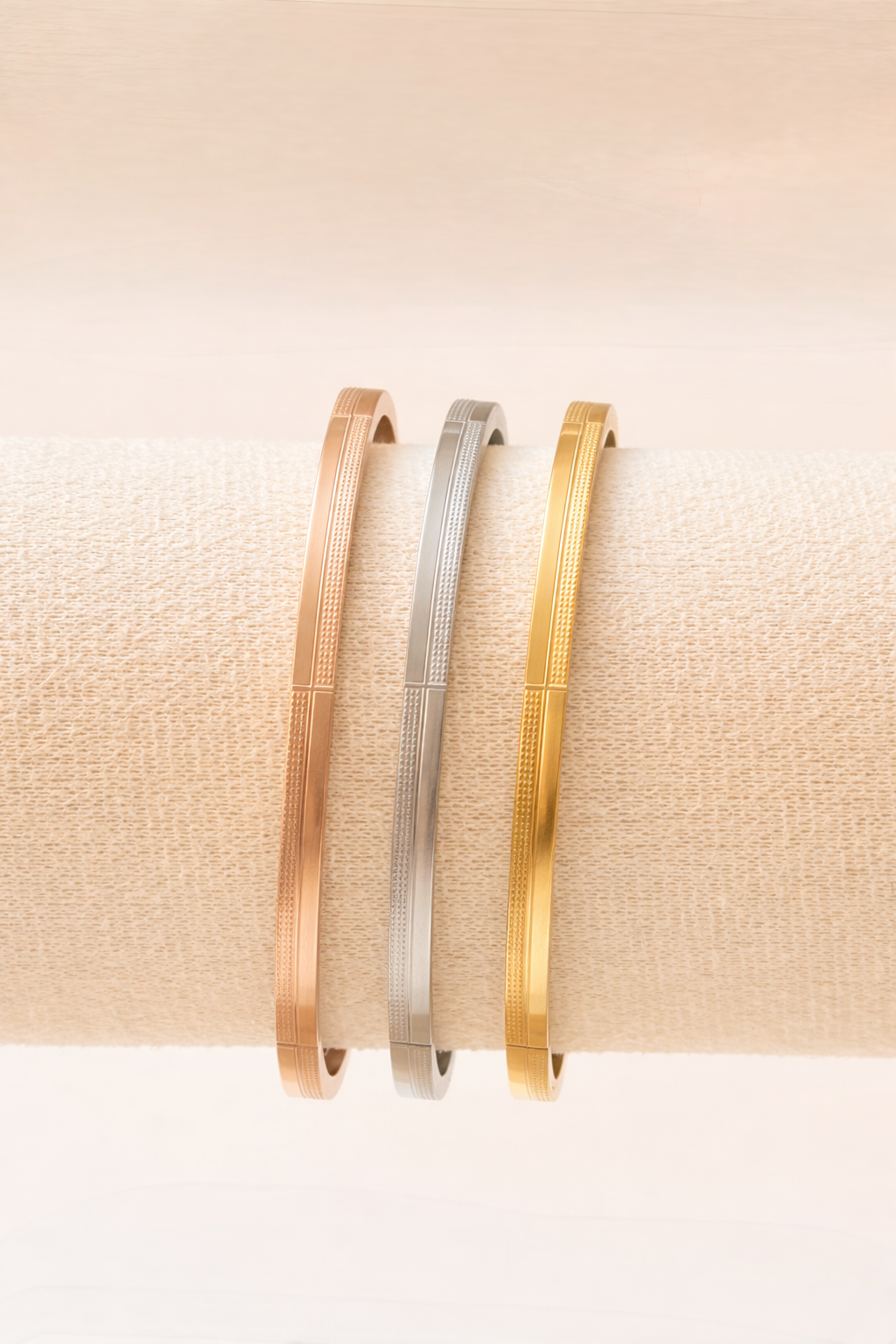 TriTone Horizon Bracelet Stack