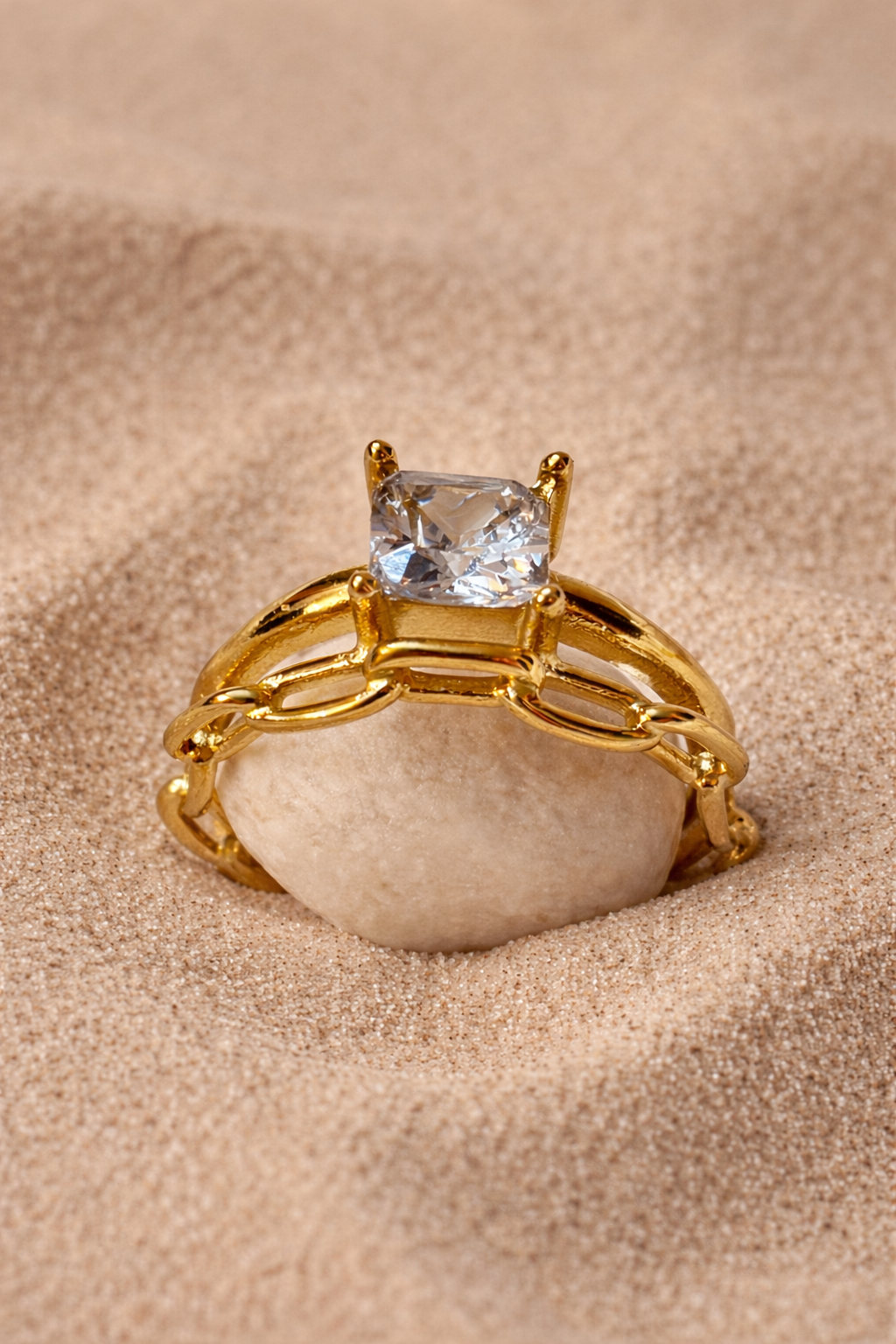 Soft Luxe Diamond Chain Ring