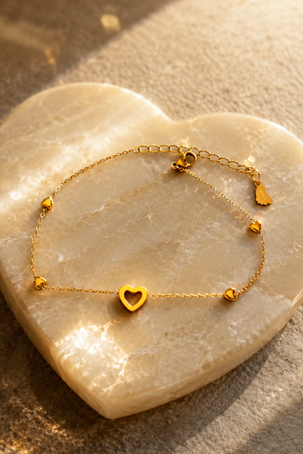 Golden Hour Heart Anklet