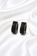 Midnight Noir Diamond Huggies