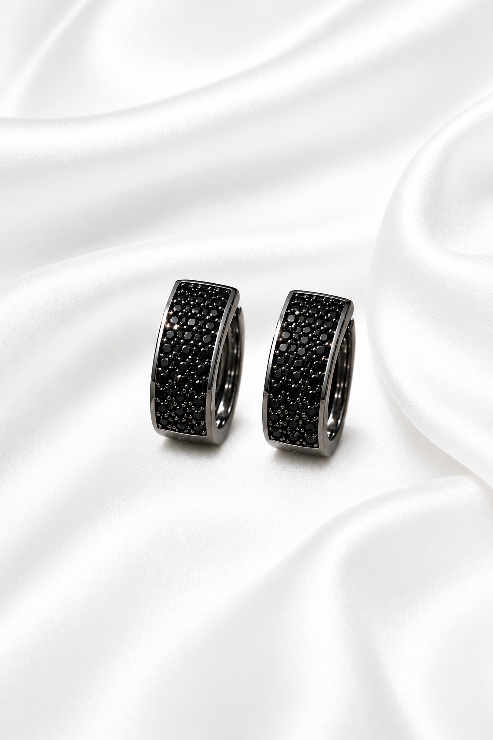 Midnight Noir Diamond Huggies
