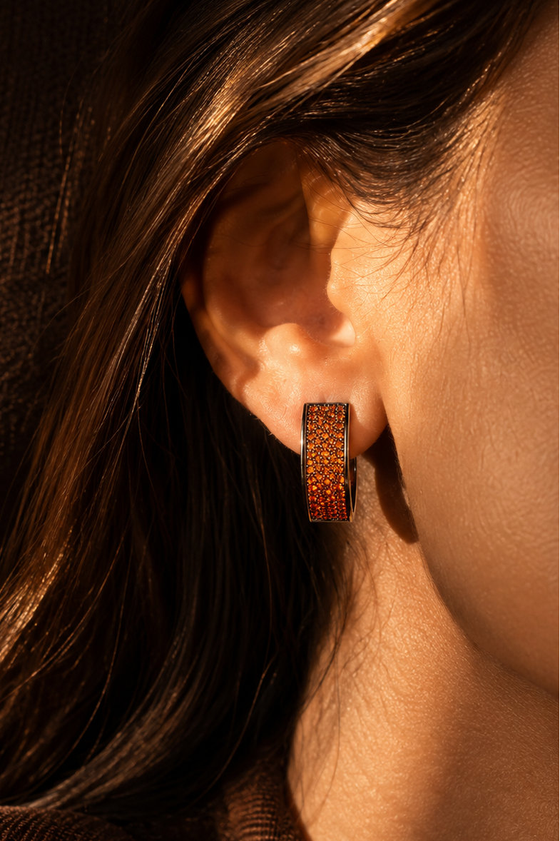 Cocoa Spark Diamond Hoops