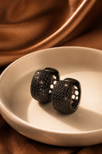 Verona Obsidian Diamond Huggies