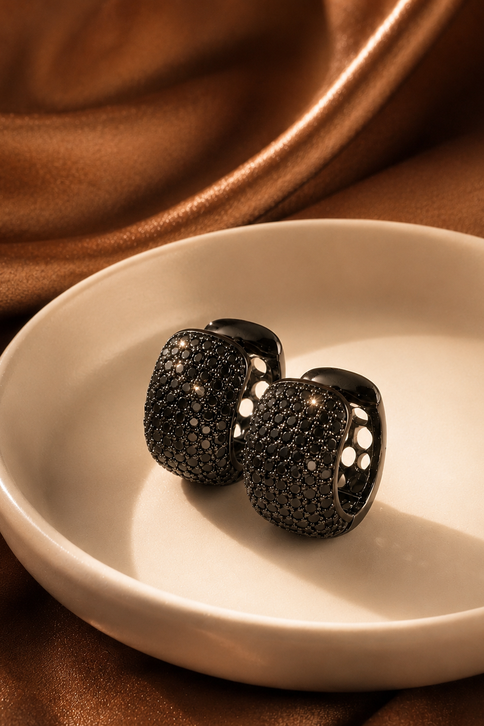 Verona Obsidian Diamond Huggies