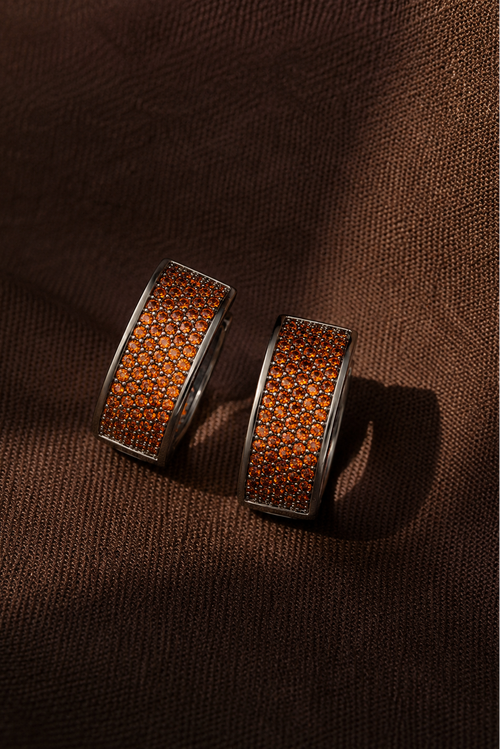 Cocoa Spark Diamond Hoops