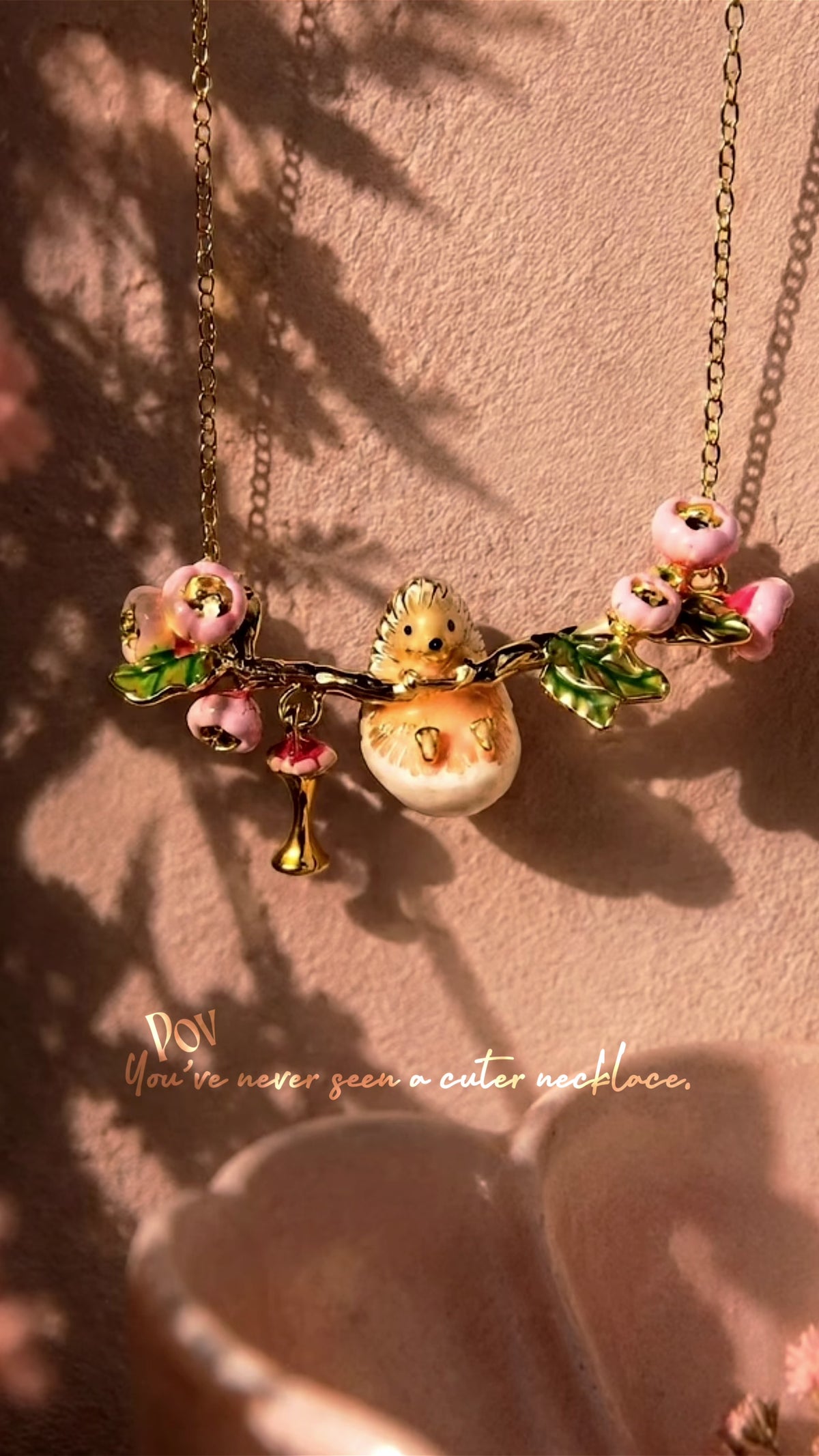 Hedgehog in Bloom Necklace